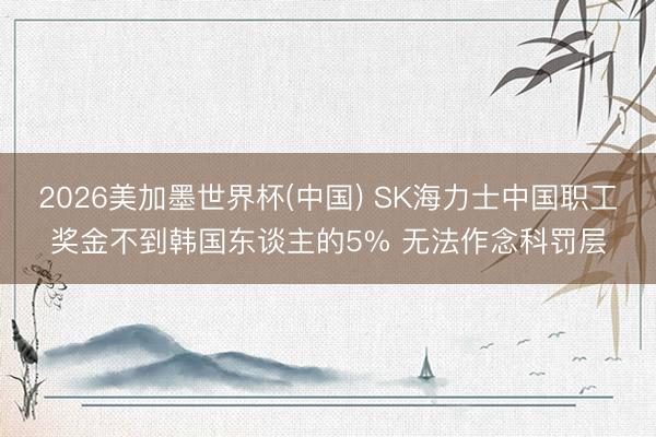 2026美加墨世界杯(中国) SK海力士中国职工奖金不到韩国东谈主的5% 无法作念科罚层