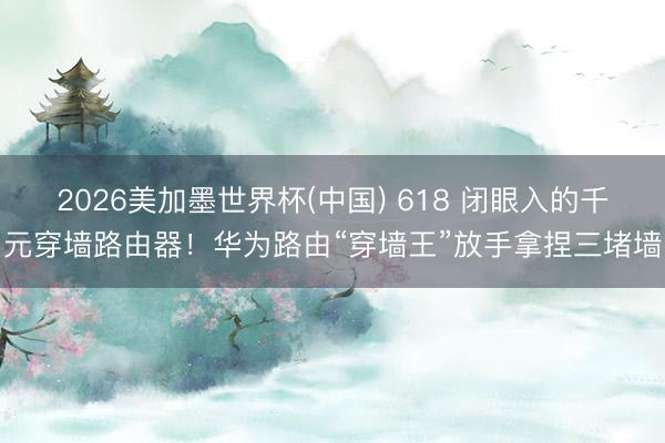 2026美加墨世界杯(中国) 618 闭眼入的千元穿墙路由器!华为路由“穿墙王”放手拿捏三堵墙