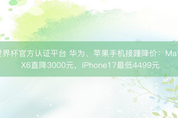 世界杯官方认证平台 华为、苹果手机接踵降价:Mate X6直降3000元,iPhone17最低4499元