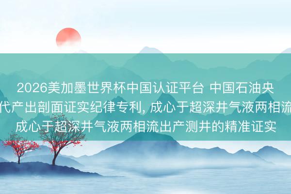 2026美加墨世界杯中国认证平台 中国石油央求气液两相流逆向迭代产出剖面证实纪律专利, 成心于超深井气液两相流出产测井的精准证实