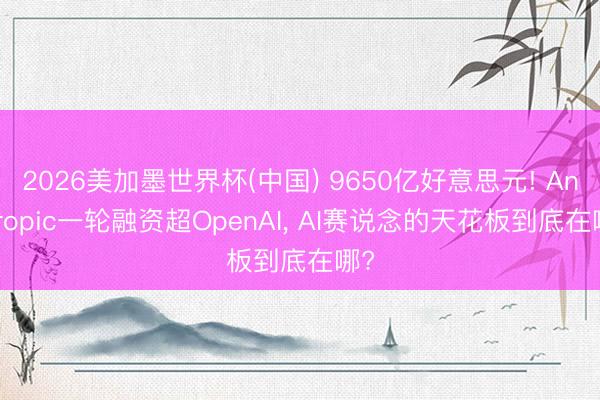 2026美加墨世界杯(中国) 9650亿好意思元! Anthropic一轮融资超OpenAI, AI赛说念的天花板到底在哪?
