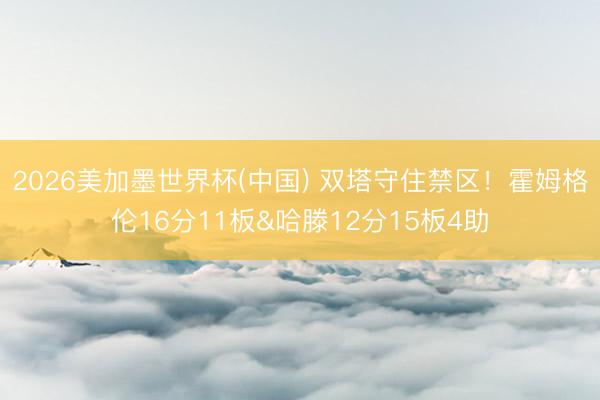 2026美加墨世界杯(中国) 双塔守住禁区!霍姆格伦16分11板&哈滕12分15板4助