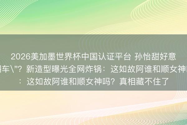 2026美加墨世界杯中国认证平台 孙怡甜好意思东说念主设