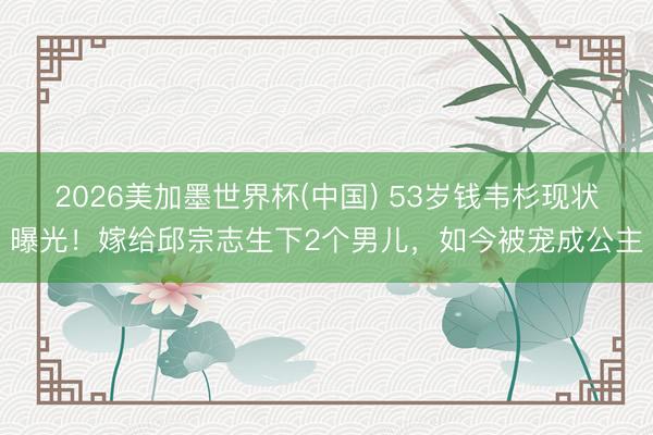 2026美加墨世界杯(中国) 53岁钱韦杉现状曝光！嫁给邱宗志生下2个男儿，如今被宠成公主