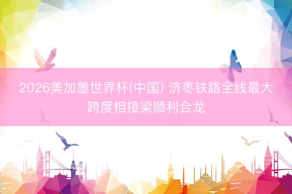 2026美加墨世界杯(中国) 济枣铁路全线最大跨度相接梁顺利合龙