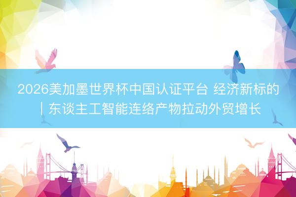 2026美加墨世界杯中国认证平台 经济新标的｜东谈主工智能连络产物拉动外贸增长