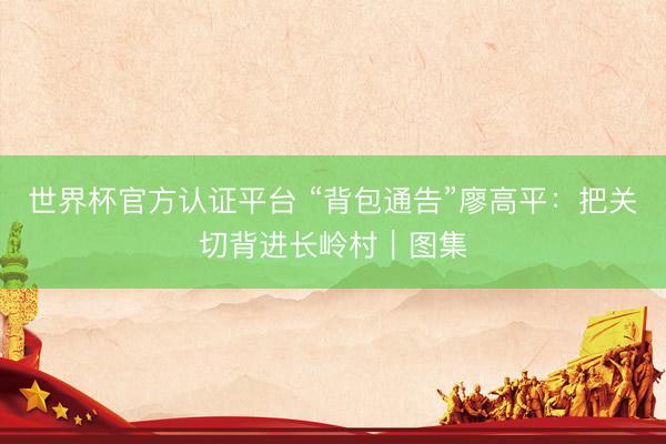 世界杯官方认证平台 “背包通告”廖高平：把关切背进长岭村｜图集