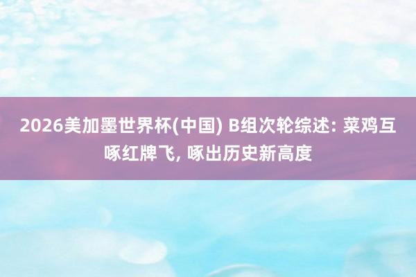 2026美加墨世界杯(中国) B组次轮综述: 菜鸡互啄红牌飞， 啄出历史新高度